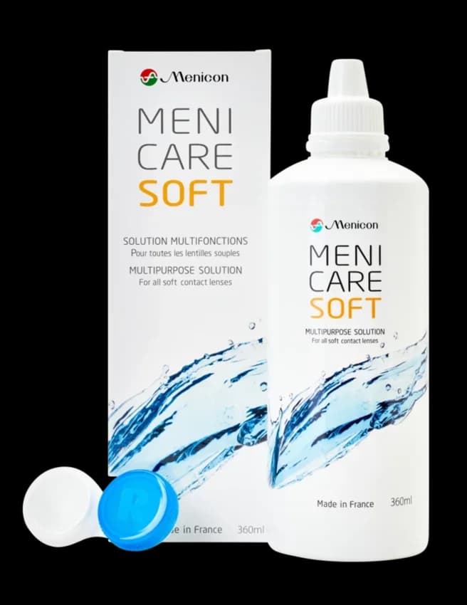 Menicon MeniCare Soft multipurpose contact lens solution packaging