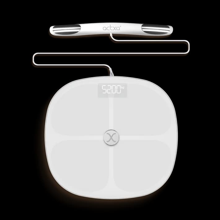 Person standing barefoot on the Actxa Sense 2 Smart Scale