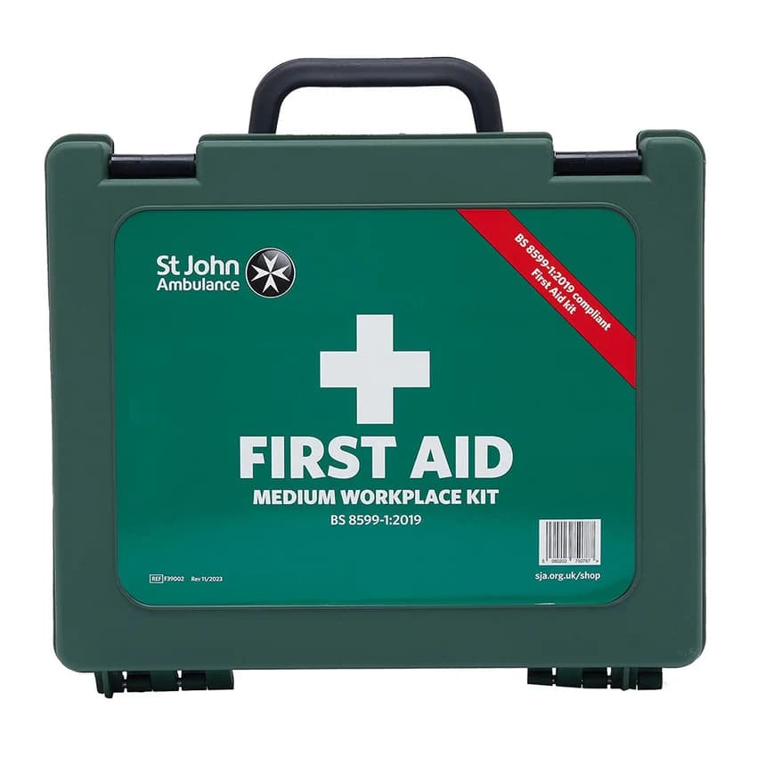 St John Ambulance medium workplace first aid kit box, BS 8599-1:2019