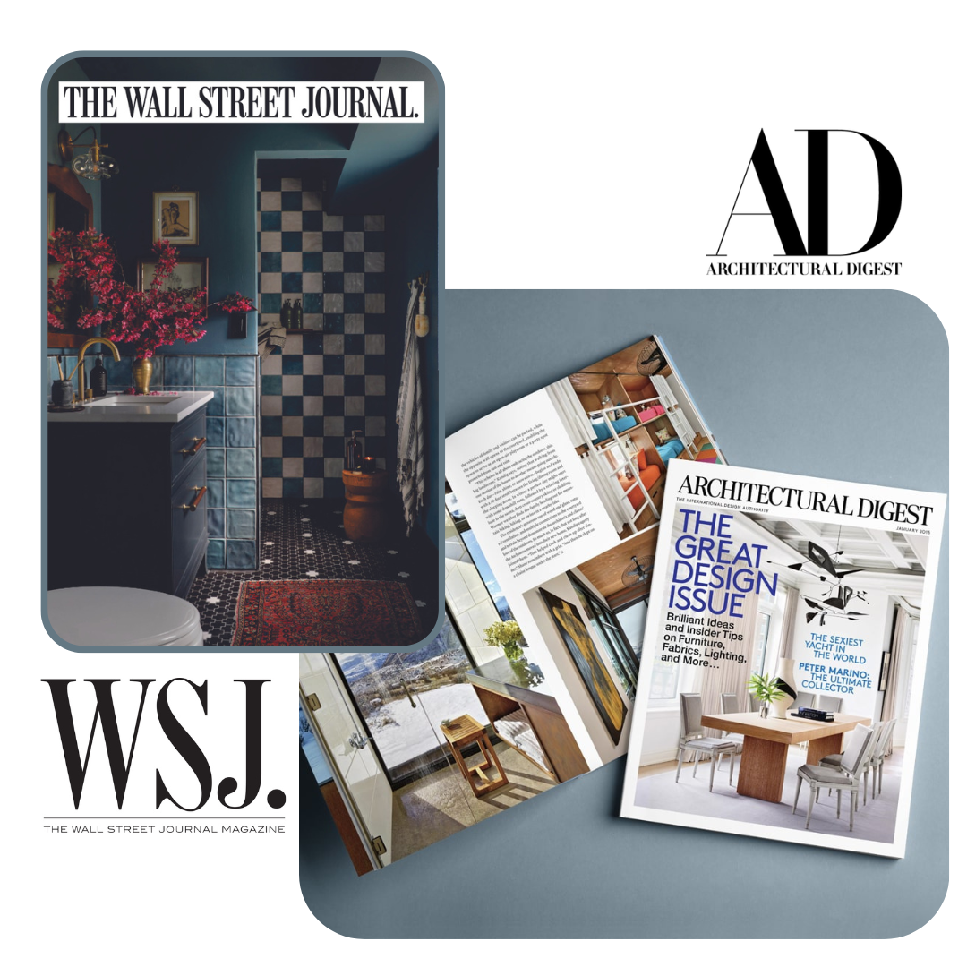 AquaTeak collage featuring Wall Street Journal and Architectural Digest coverage